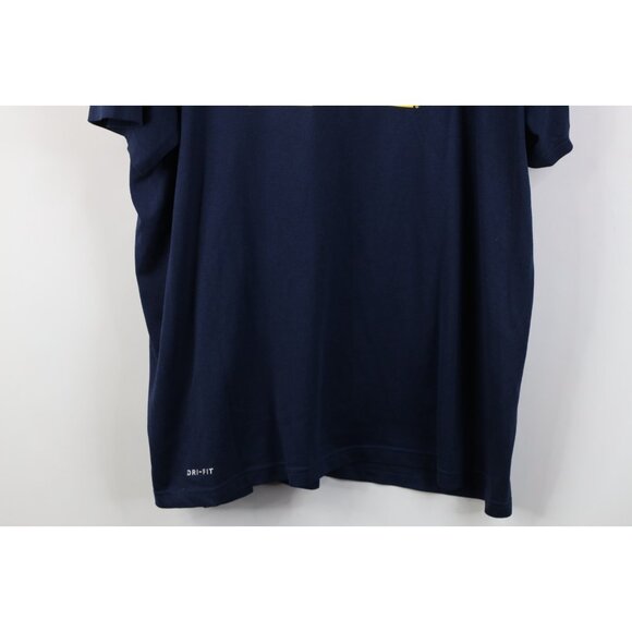 Nike Mens XL Block M University of Michigan Football Short Sleeve T-Shirt Blue - Picture 3 of 12